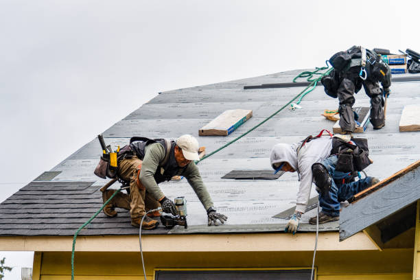 Professional Gutter Installation technician working in Waldron, MI